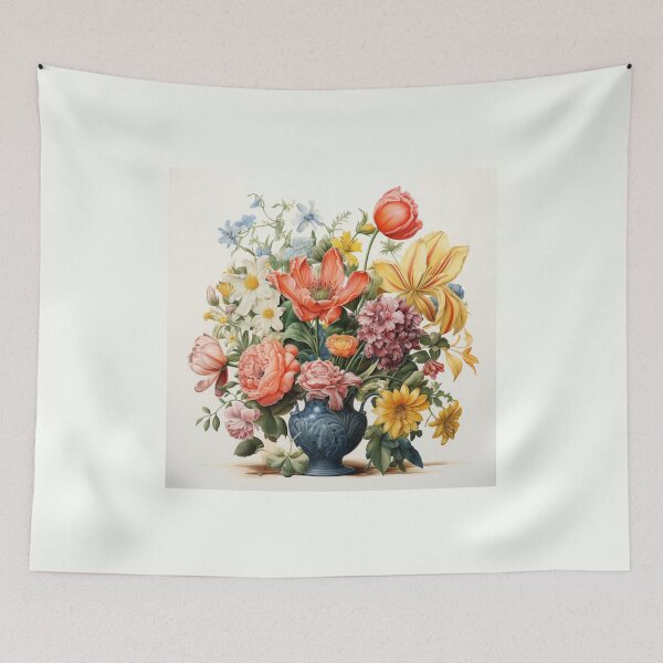 Item preview, Floral colourful in vase  designed and sold by Madeby-JudyBoo.