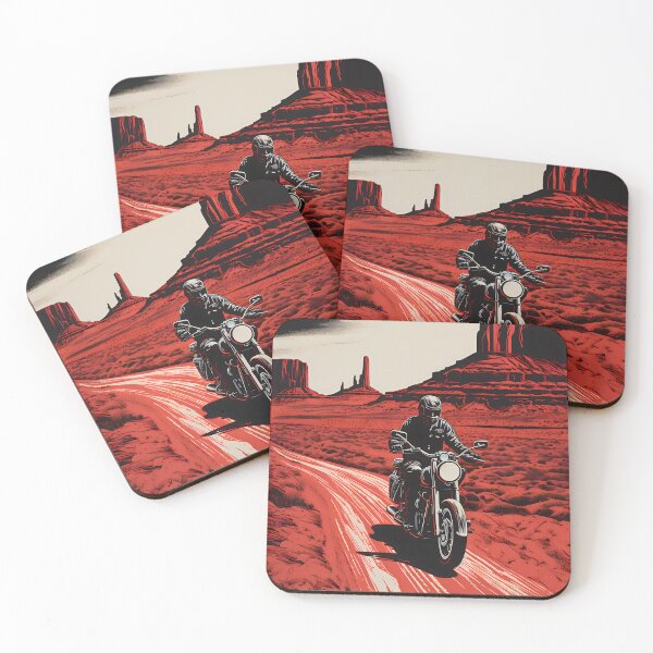 Item preview, Monumental Ride: Man and Motorbike in Linocut designed and sold by Acadorim.