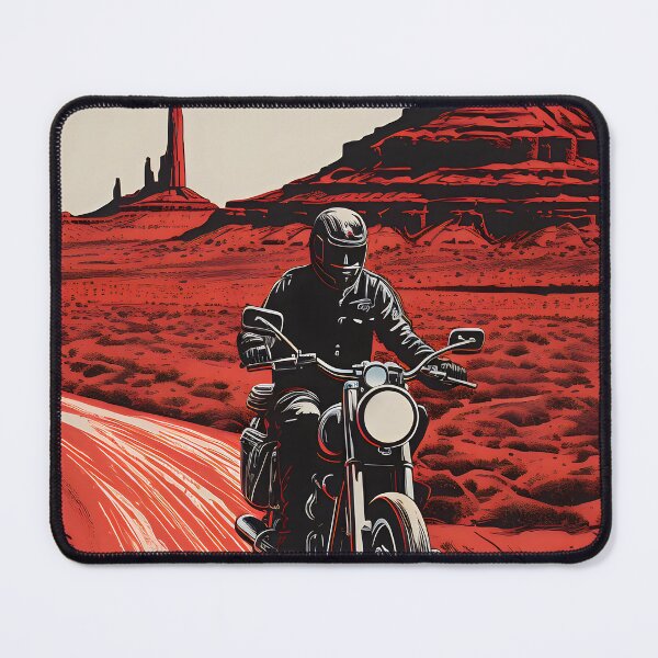 Item preview, Monumental Ride: Man and Motorbike in Linocut designed and sold by Acadorim.