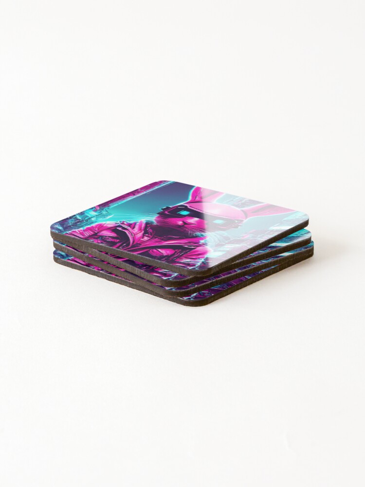 Thumbnail 4 of 5, Coasters (Set of 4), Cyber Rabbit designed and sold by mag0215.