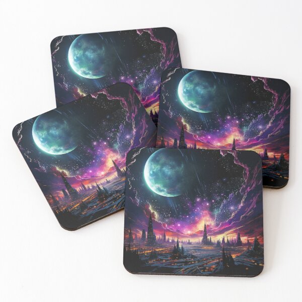 Item preview, Metropolis In The Stars - Sci-Fi Fantasy Art Print designed and sold by AiHead.