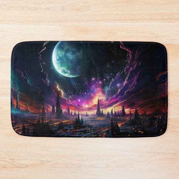 Item preview, Metropolis In The Stars - Sci-Fi Fantasy Art Print designed and sold by AiHead.