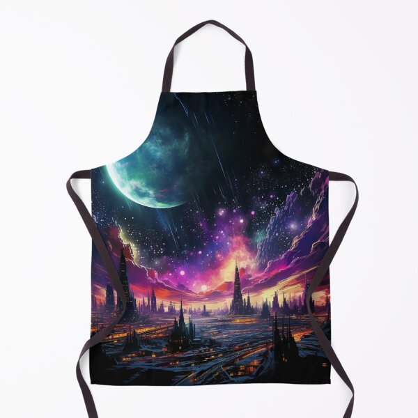 Item preview, Metropolis In The Stars - Sci-Fi Fantasy Art Print designed and sold by AiHead.