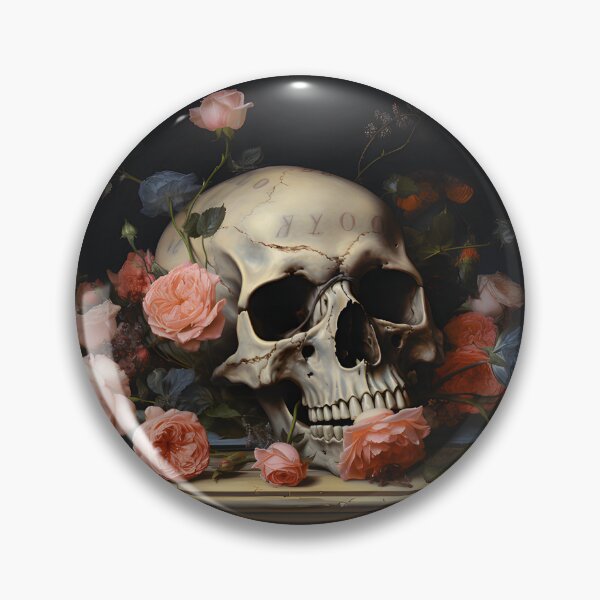 Item preview, Skull standing on a book, hidden in the flowers. designed and sold by Rivanes.