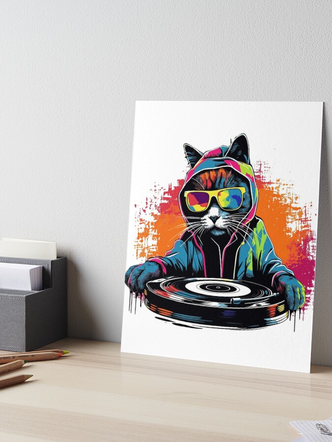 DJ Cat | Art Board Print