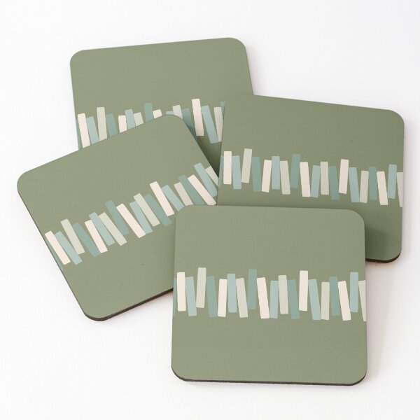 Item preview, Atomic Age Mid Century Modern Funky Rectangles Olive Green designed and sold by trdstudio.