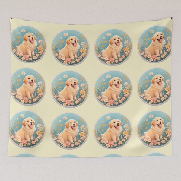 Item preview, Golden Retriever Puppy Campfire Comic Cartoon  designed and sold by Petsthetic.