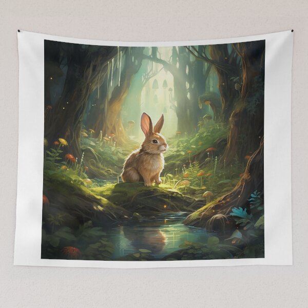 Item preview, Forest Wanderer: Brown Bunny Exploring Nature's Sanctuary designed and sold by Christian Weiss.