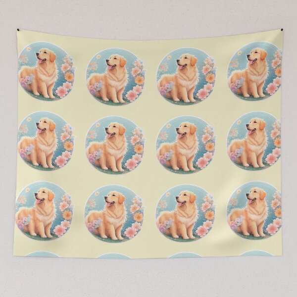 Item preview, Golden Retriever Puppy Campfire Comic Cartoon  designed and sold by Petsthetic.