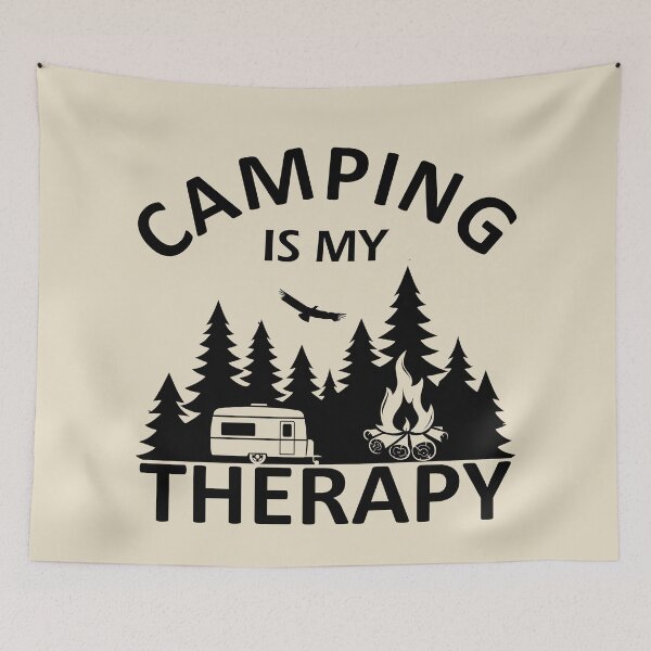 Item preview, Funny sayings and quotes camping is my therapy designed and sold by Alexaltay.