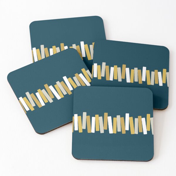 Item preview, Atomic Age Mid Century Modern Funky Rectangles Navy, Mustard designed and sold by trdstudio.