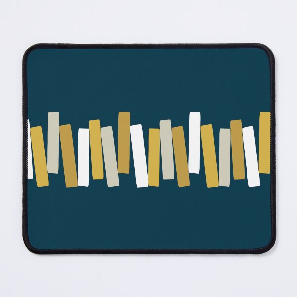 Item preview, Atomic Age Mid Century Modern Funky Rectangles Navy, Mustard designed and sold by trdstudio.