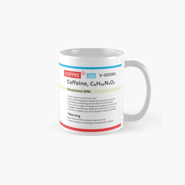 Vista previa del artículo con la obra «Taza de ciencia del café (cafeína)», diseñado y vendido por Science Store.