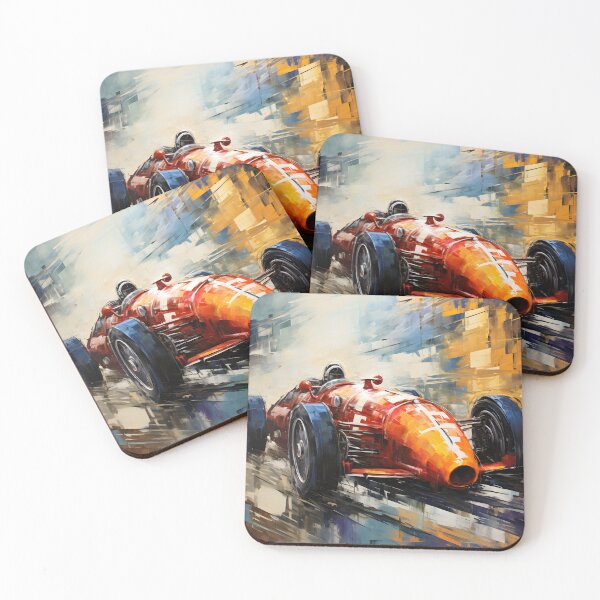 Item preview, Painting of a race car in the street in the style of expressionism designed and sold by AI-Only Creations.