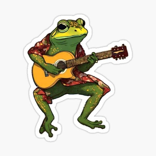 Frog playing guitar Sticker