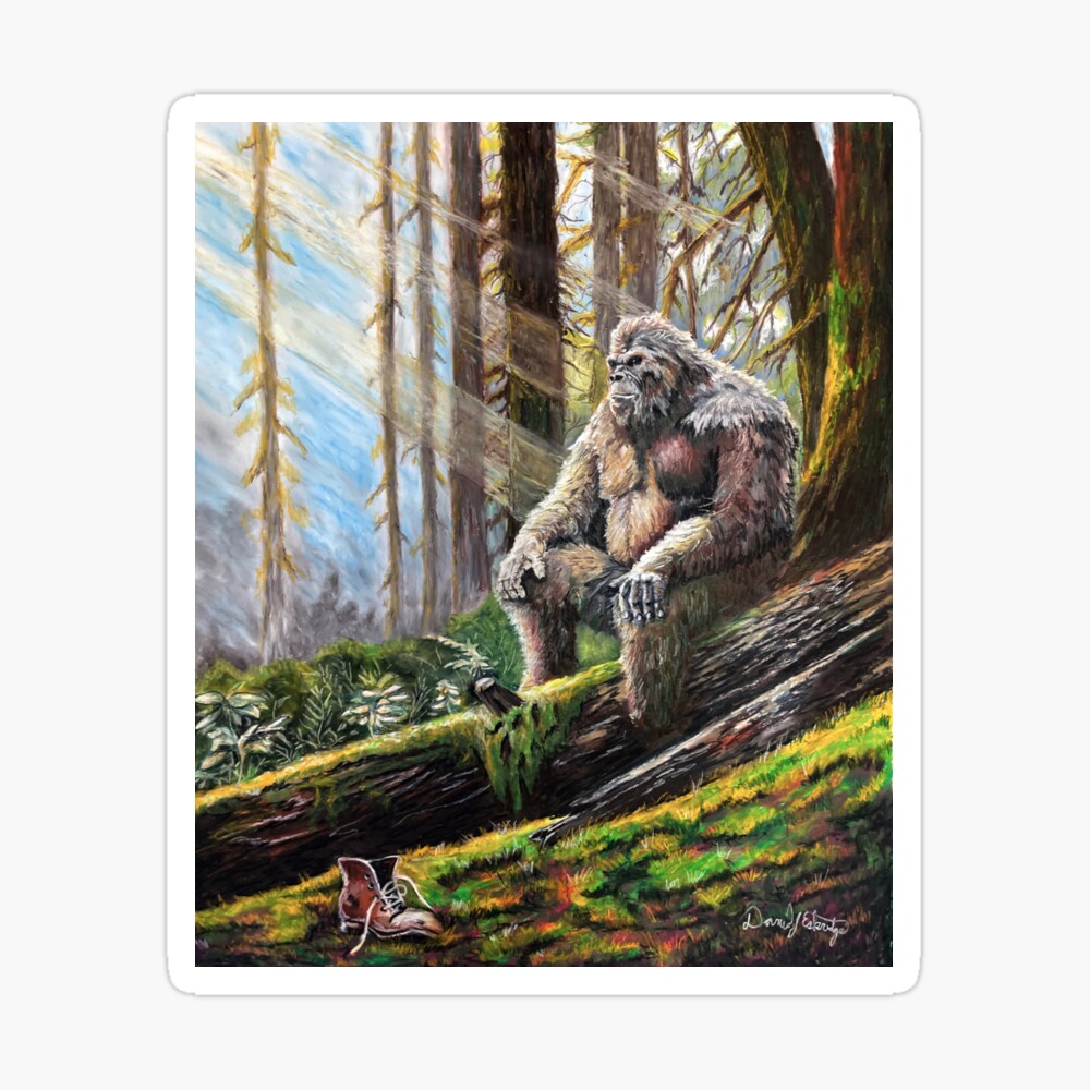 絵画 BIGFOOT Vintage Sasquatch Bigfoot Art Print 11x14 Inches Unframed