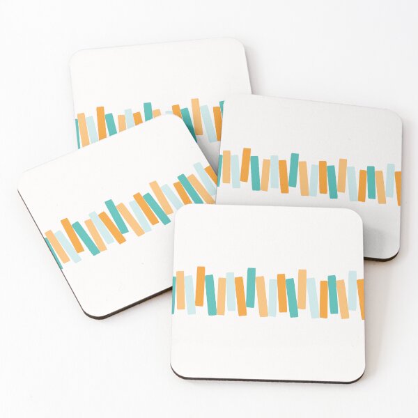 Item preview, Atomic Age Mid Century Modern Funky Rectangles Orange, Aqua designed and sold by trdstudio.