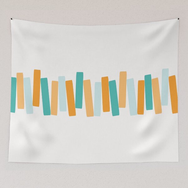 Item preview, Atomic Age Mid Century Modern Funky Rectangles Orange, Aqua designed and sold by trdstudio.