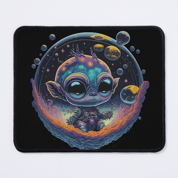 Item preview, Cosmic Cuteness: Alien Baby Floating in Space Bubble designed and sold by JakesRWild.