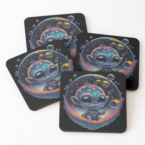 Item preview, Cosmic Cuteness: Alien Baby Floating in Space Bubble designed and sold by JakesRWild.