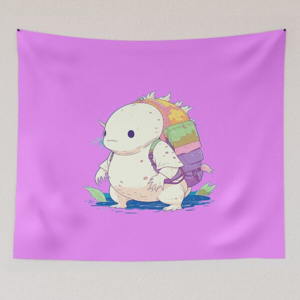 Item preview, Back to School Axolotl with Back Pack on designed and sold by wheresthekarma.