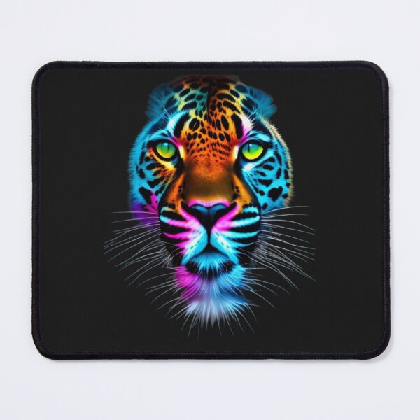 Item preview, Jaguar of the Brazilian Fauna Face in Colorful Neon designed and sold by Animalissima.