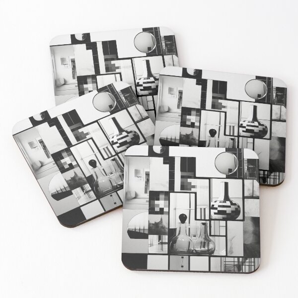 Item preview, black and white mosaic, collage artwork designed and sold by silent-violin.