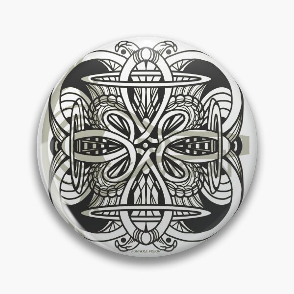 Aperçu de l'œuvre Conception décorative abstraite géométrique Trippy Mandala Line Art créée et vendue par FunholeVision.