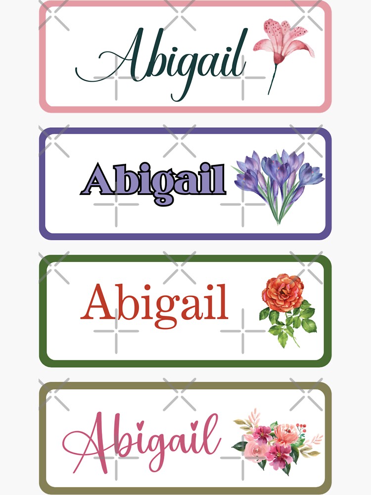 Abigail Name Sticker Pack Sticker For Sale By Nmalarcher Redbubble