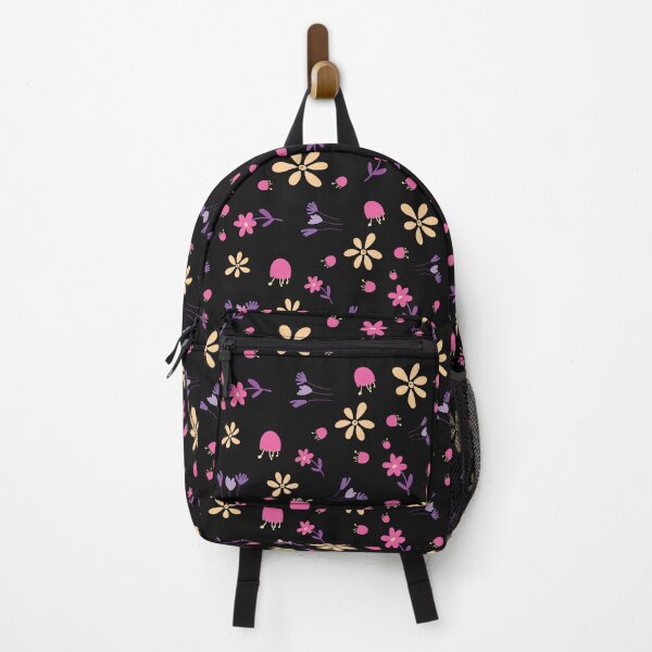 Item preview, Here comes the sun vintage flowers patterns black Back Pack- designed and sold by BonieDexter.