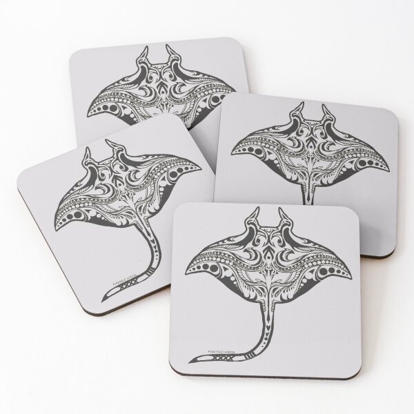 Item preview, Tribal Pattern Line Art Manta Ray Design designed and sold by FunholeVision.