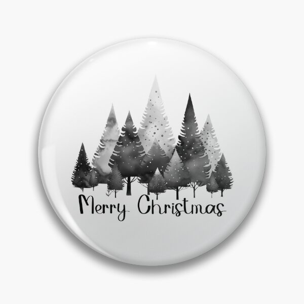 Artikelvorschau, Frohe Weihnachten einfache Weihnachtsbäume Kunst schwarz und weiß entworfen und verkauft von Inktown.