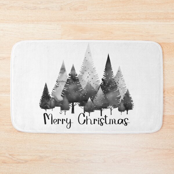 Item preview, Merry Christmas simple Christmas trees art black and white  designed and sold by Inktown.