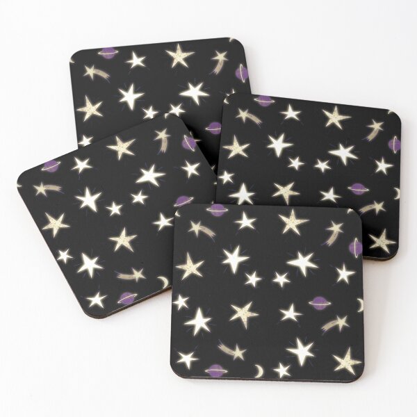 Item preview, Celestial Summer Nights: Stars, Moon and Saturn designed and sold by MagnoliaArtL.