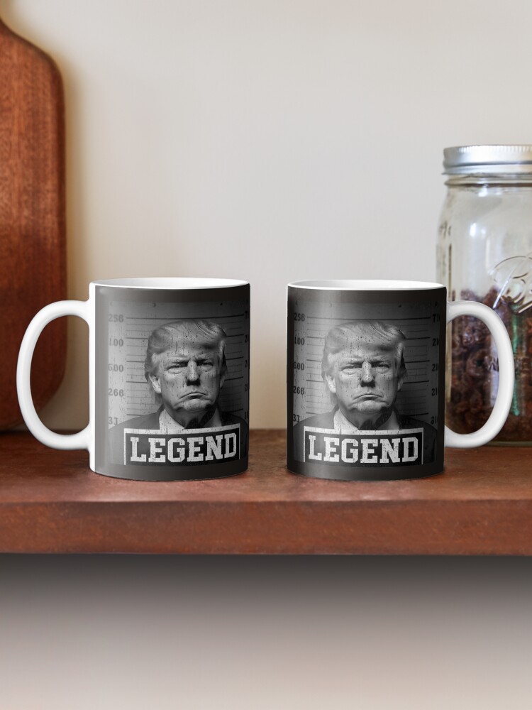 Trump Mug Shot Never Surrender 2024 Ceramic Black Coffee Mug, Political