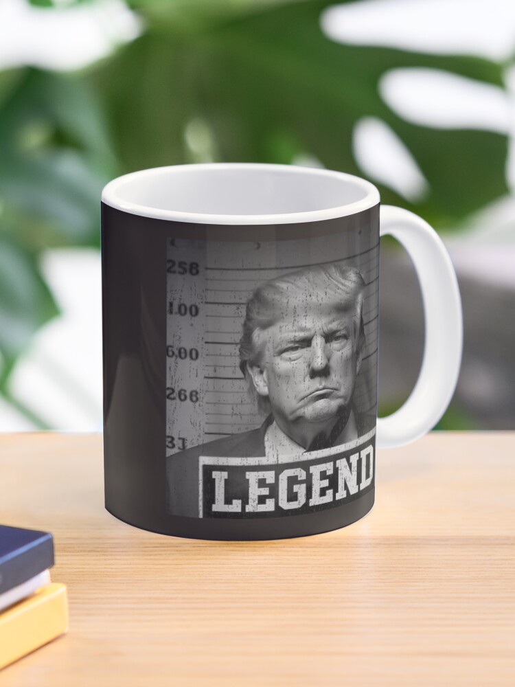 Trump Mug Shot Never Surrender 2024 Ceramic Black Coffee Mug, Political