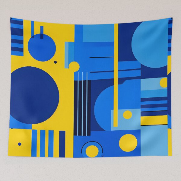 Item preview, Blue and yellow geometric shapes designed and sold by myersdiffusion.