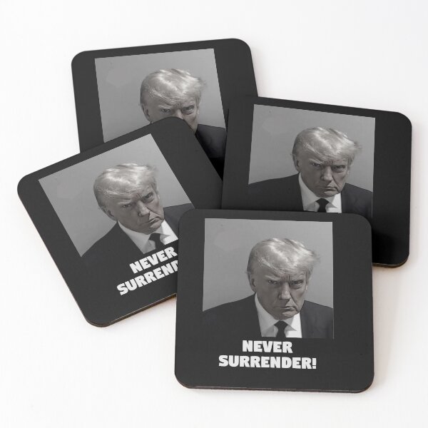 Item preview, Never Surrender! Donald Trump Mugshot  designed and sold by Sticky ™.