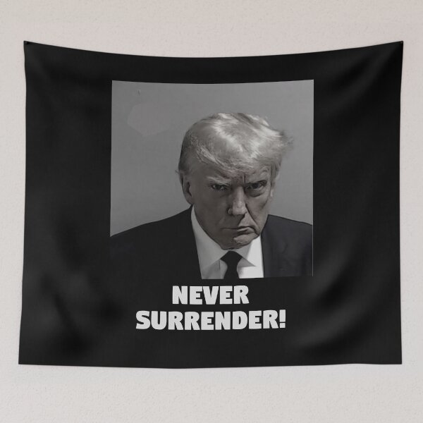 Item preview, Never Surrender! Donald Trump Mugshot  designed and sold by Sticky ™.