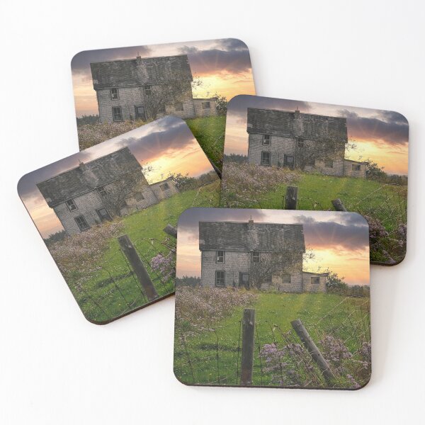 Item preview, Broken Fences - An Abandoned Home at Sunset beyond the Broken Fence designed and sold by Amanda White.
