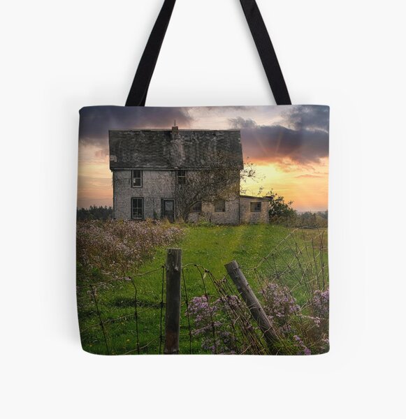 Item preview, Broken Fences - An Abandoned Home at Sunset beyond the Broken Fence designed and sold by Amanda White.