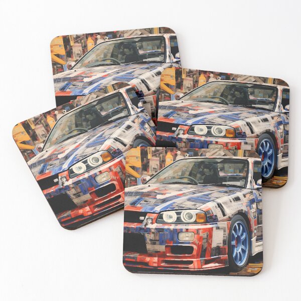 Item preview, Repainted race car in the style of postmodern mixed media collages designed and sold by AI-Only Creations.