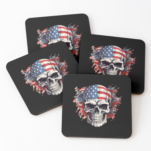 Item preview, American flag skull designed and sold by Mateusz Majcherek.