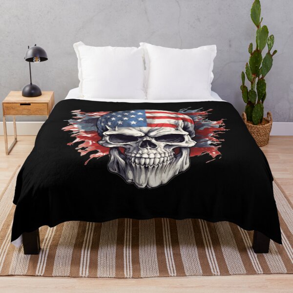 Item preview, American flag skull designed and sold by Mateusz Majcherek.