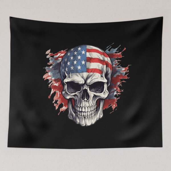 Item preview, American flag skull designed and sold by Mateusz Majcherek.