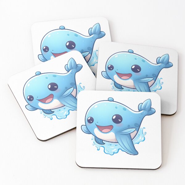Item preview, cute kawaii blue whale  designed and sold by Wickystickers.