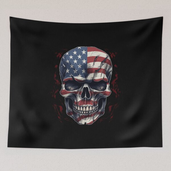 Item preview, American flag skull designed and sold by Mateusz Majcherek.
