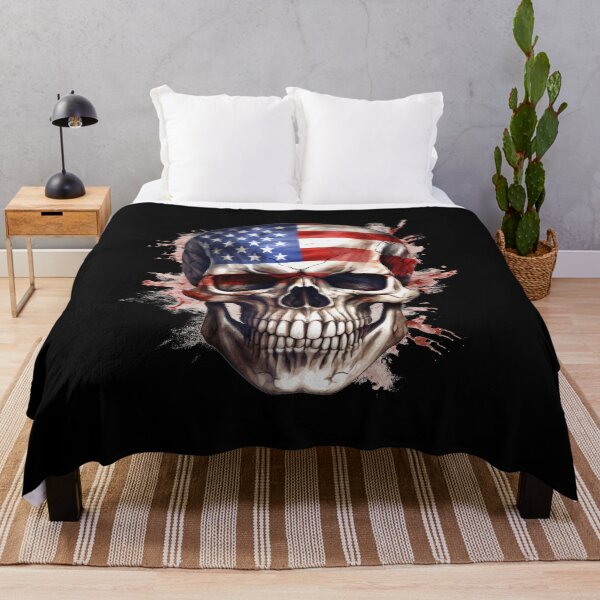 Item preview, American flag skull designed and sold by Mateusz Majcherek.