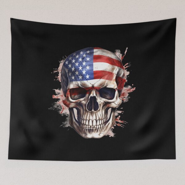 Item preview, American flag skull designed and sold by Mateusz Majcherek.