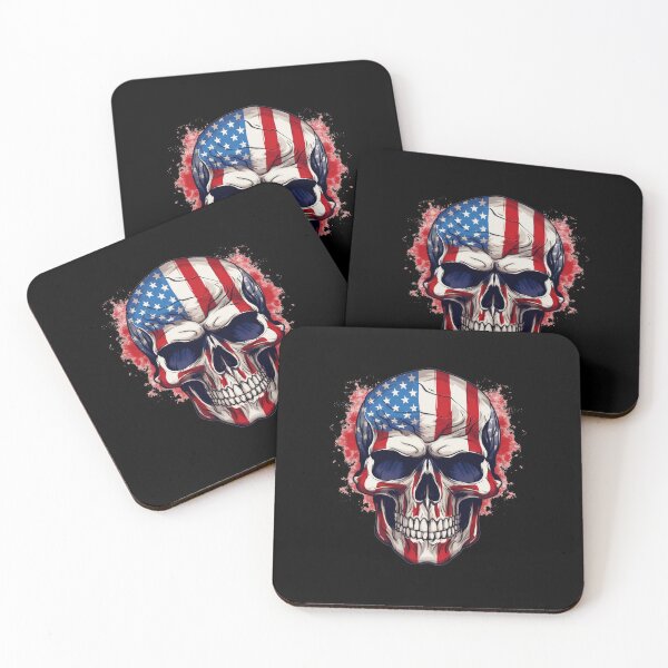 Item preview, American flag skull designed and sold by Mateusz Majcherek.